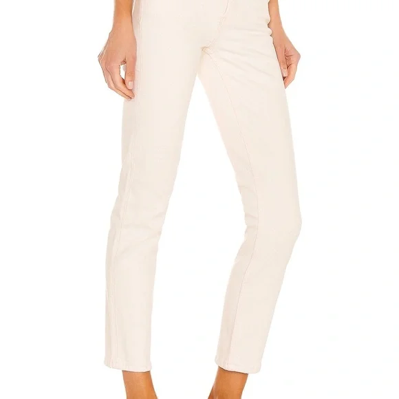 RE/DONE Orginals 90s High Rise Ankle Crop Vintage White 98% Cotton Size 26 - Picture 2 of 11